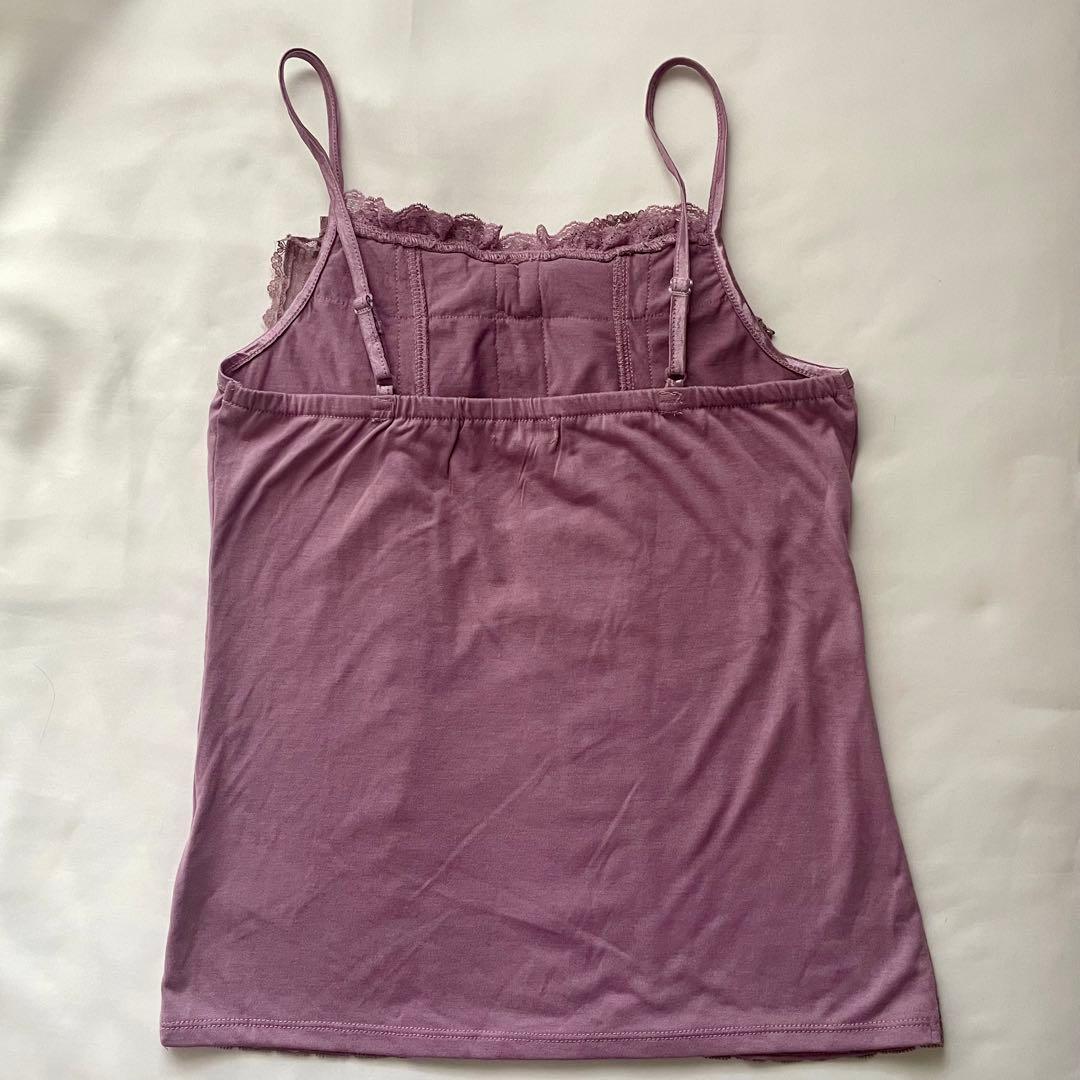 アクシーズファム　パープル ビッグリボンキャミソール レース　フリル