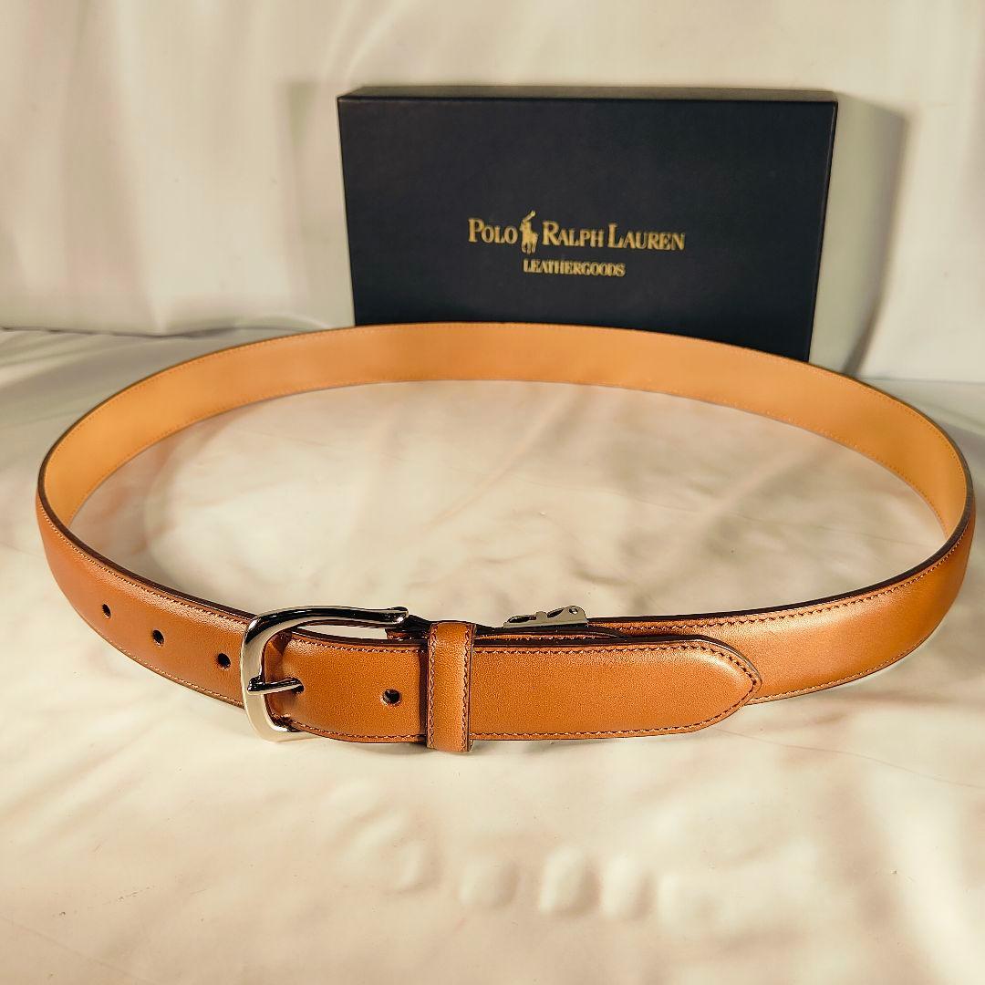 【新品未使用】PRL RALPH LAUREN 高級カーフレザー ドレスベルト