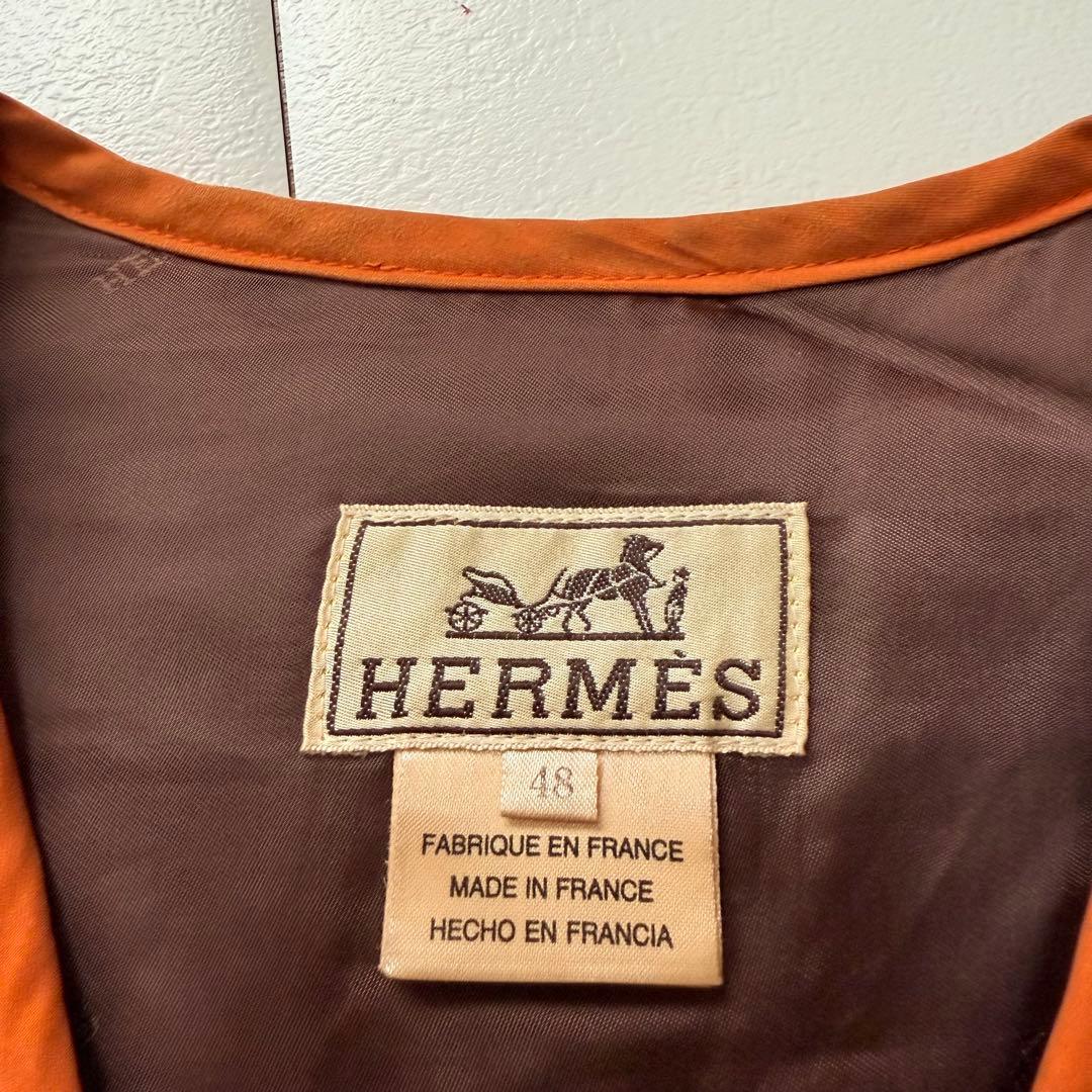 専用　HERMES ヴィンテージ キルティング ベスト ブラウン×オレンジ