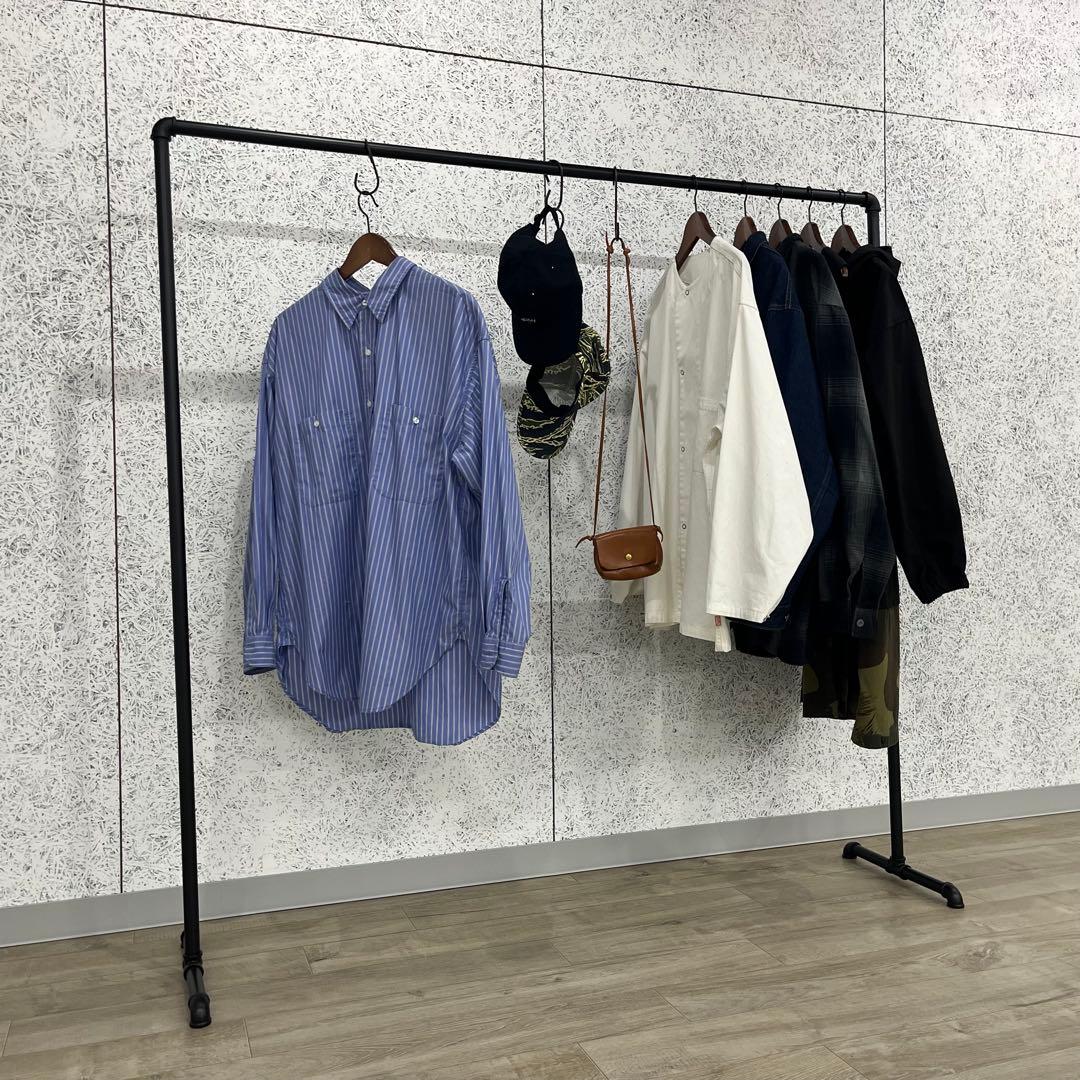 ラック 150 アイアン ハンガーラック パイプ 黒 服 収納 古着 什器