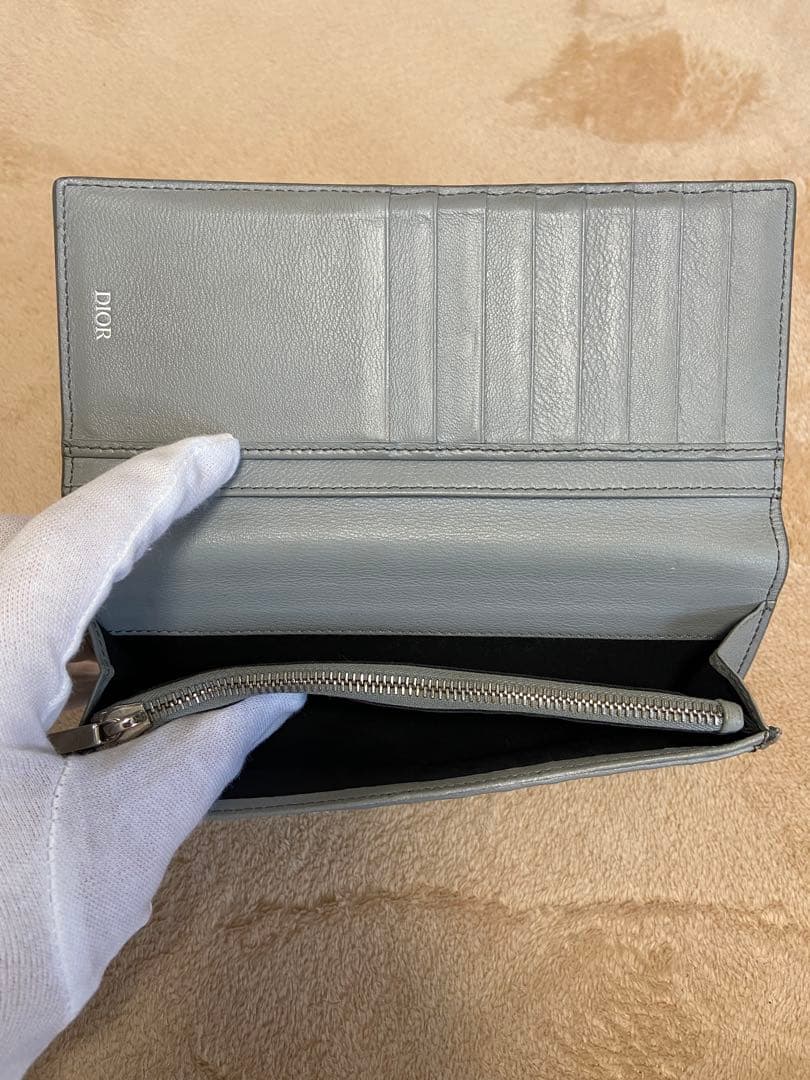 Dior ディオール　グレー 長財布 レザー