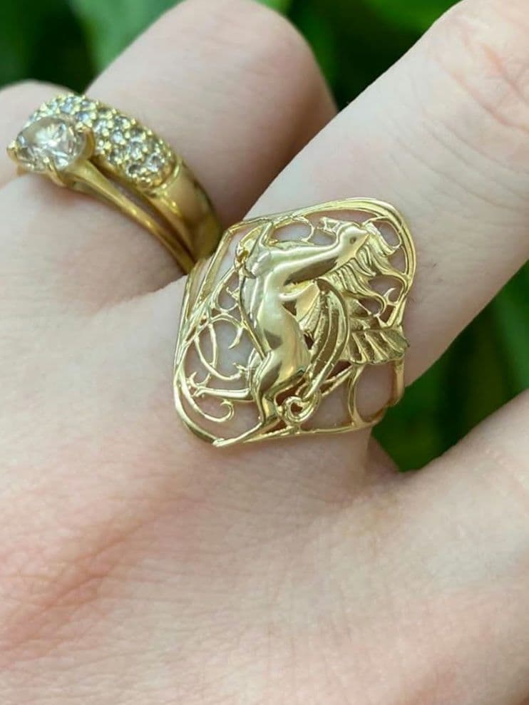 k18金リング馬ペガサス人気デザイン