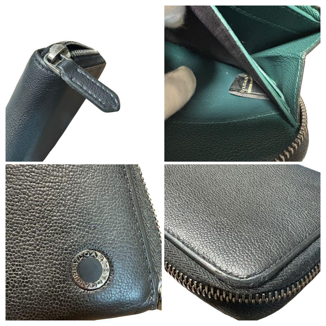 現行モデル　ブルガリ・ブルガリ マン ジップウォレット　レザー　ブラック