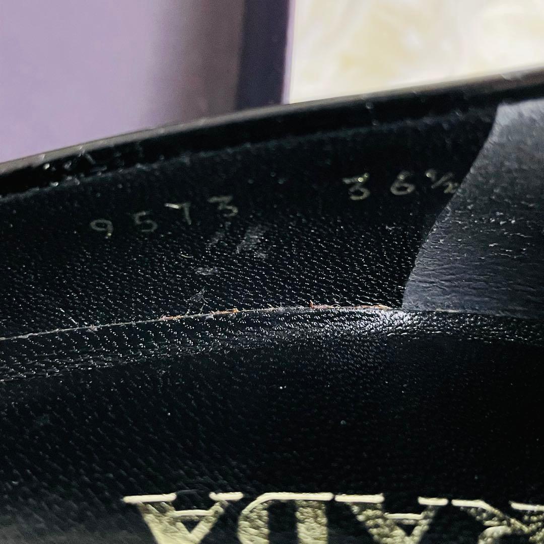 PRADA プラダ エナメル ローファー パンプス 黒 36.5 ヒール6cm