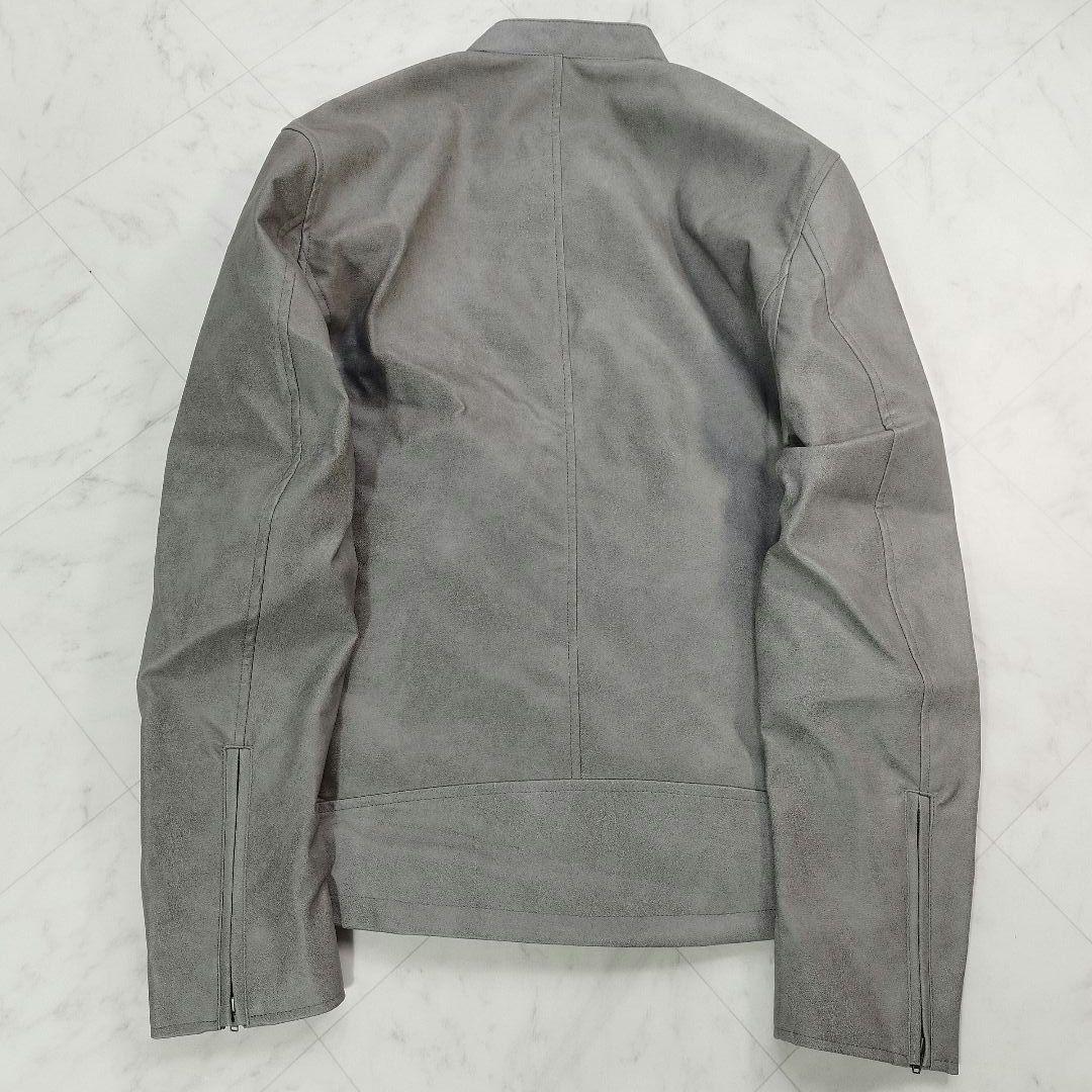 未使用級　タケオキクチ　シングルライダースジャケット　現行　グレー　XL