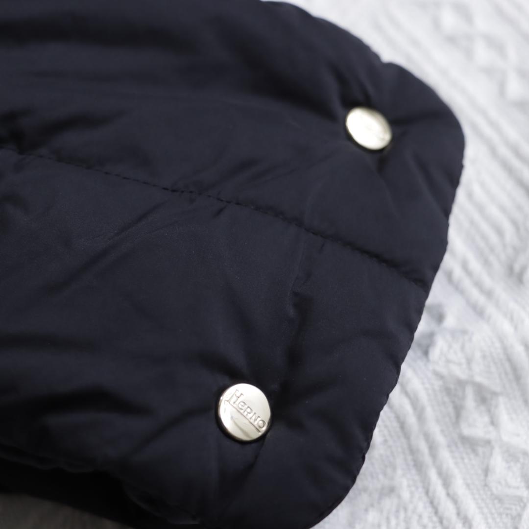 極美品！HERNO ダウン　ネックウォーマー　マフラー　ブラック　スヌード