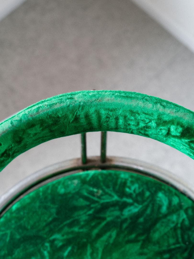 70's vintage 回転アームチェア ベロア 昭和レトロ　ポップ