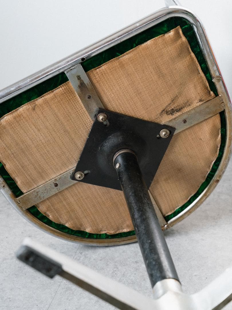 70's vintage 回転アームチェア ベロア 昭和レトロ　ポップ