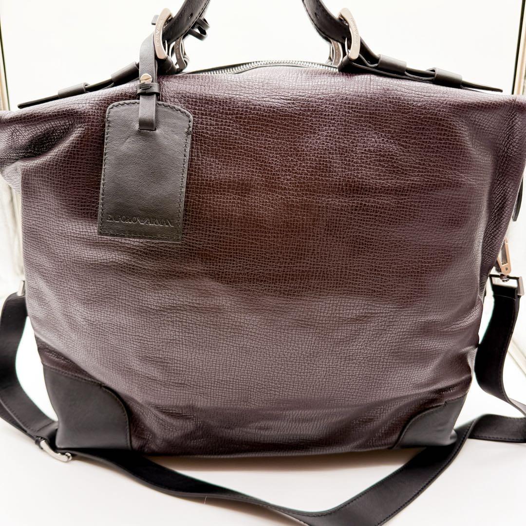 美品◆エンポリオアルマーニ 大容量 2way レザー トートバッグ ビジネス