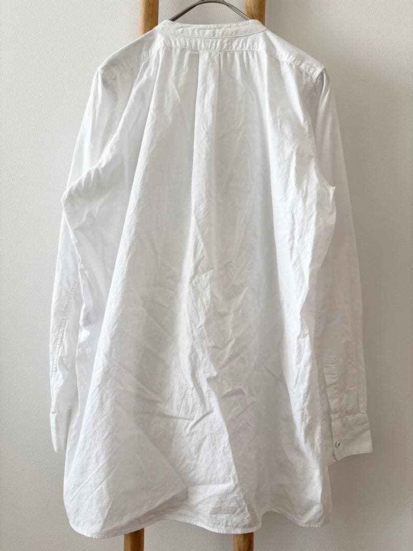 45R　45RPM　ピンタック　スタンドカラーシャツ　コットンシャツ