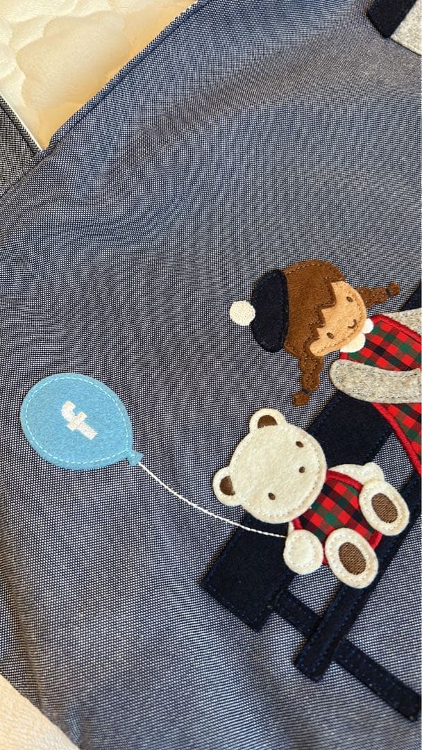 ファミリア 神戸本店限定 マチ付きデニムバッグ 70周年 青デニム