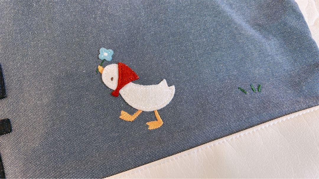 ファミリア 神戸本店限定 マチ付きデニムバッグ 70周年 青デニム