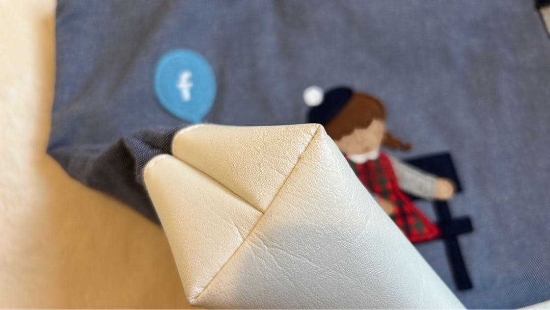 ファミリア 神戸本店限定 マチ付きデニムバッグ 70周年 青デニム