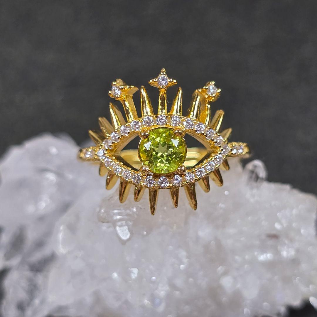 ペリドット　evil eye　リング　ペリドット　指輪