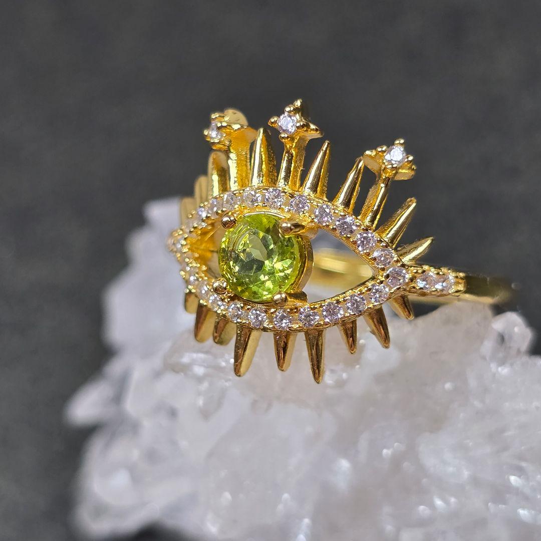 ペリドット　evil eye　リング　ペリドット　指輪