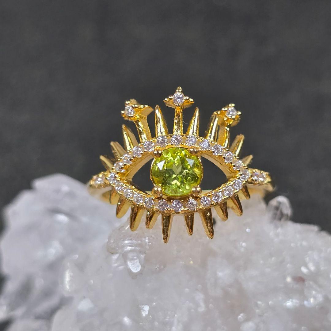 ペリドット　evil eye　リング　ペリドット　指輪