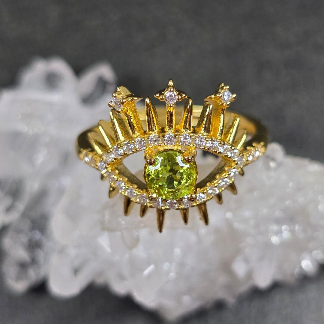 ペリドット　evil eye　リング　ペリドット　指輪