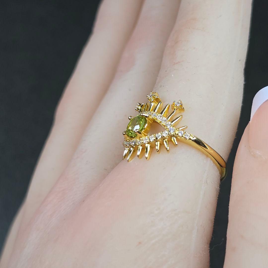 ペリドット　evil eye　リング　ペリドット　指輪