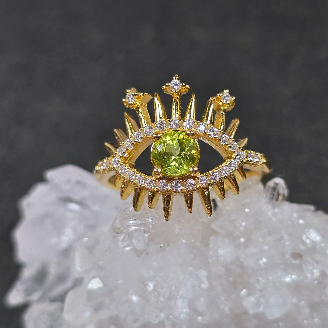 ペリドット　evil eye　リング　ペリドット　指輪