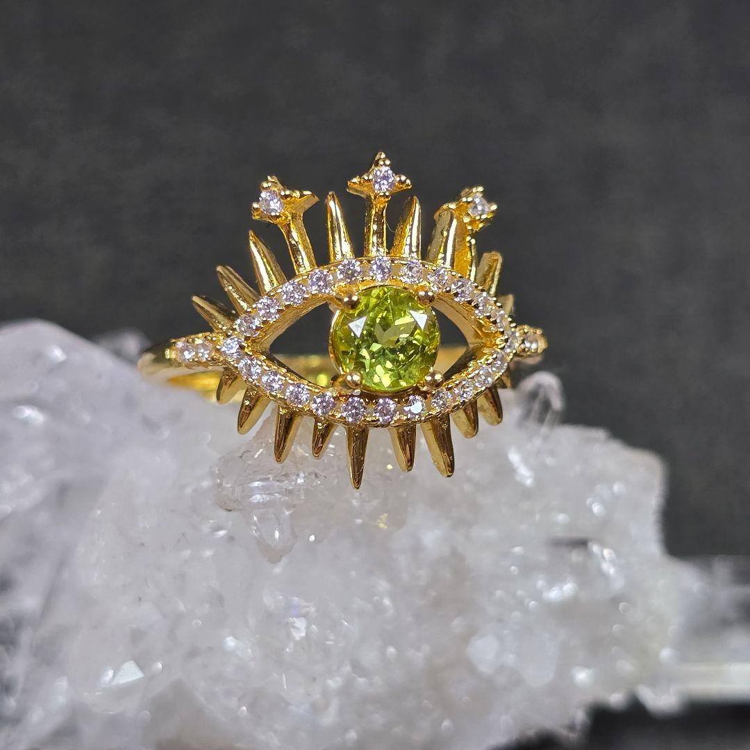 ペリドット　evil eye　リング　ペリドット　指輪