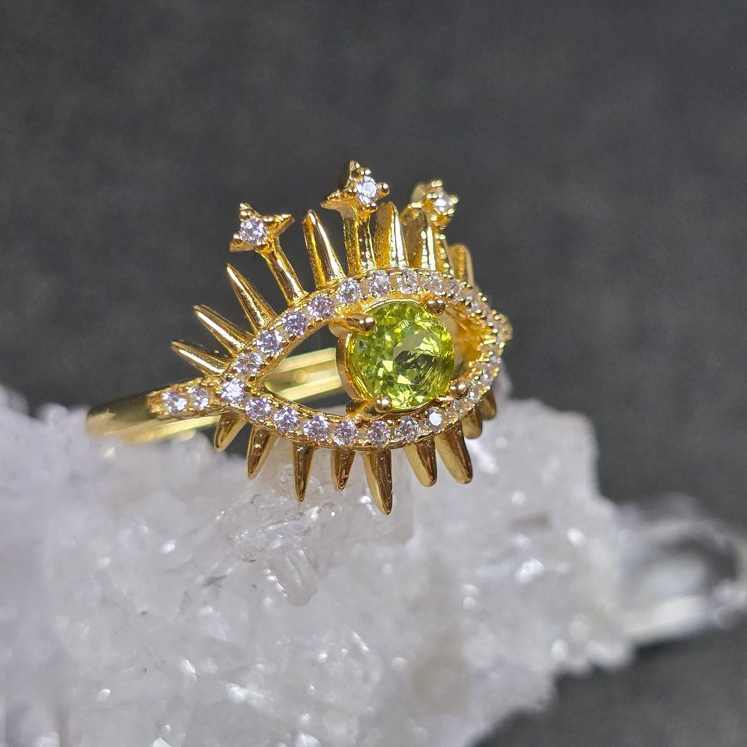 ペリドット　evil eye　リング　ペリドット　指輪