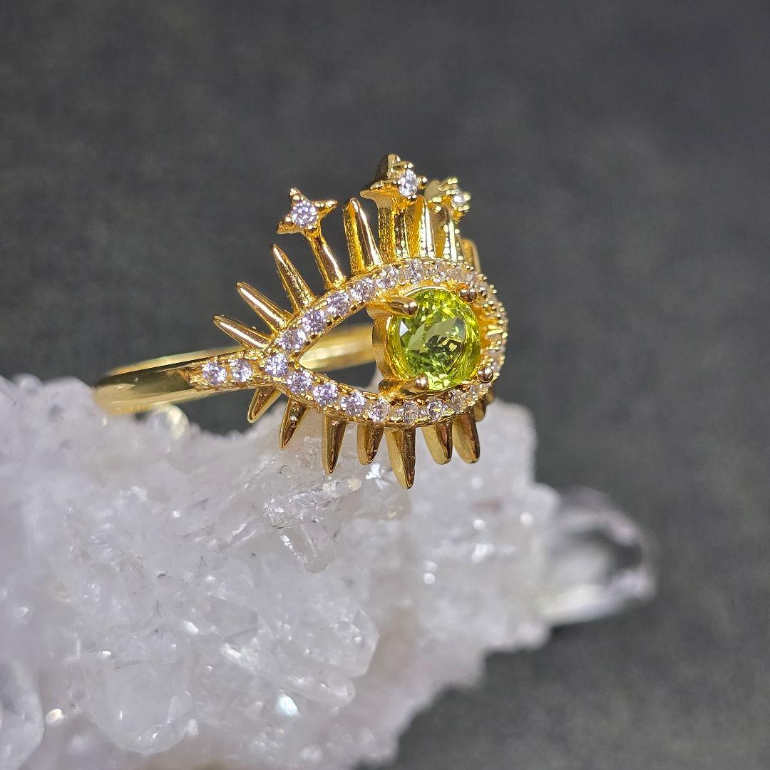 ペリドット　evil eye　リング　ペリドット　指輪