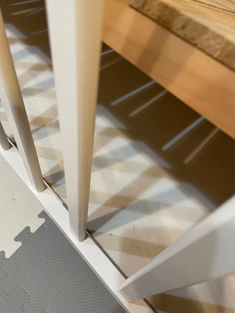 ホワイト 木製 ベビーベッド キャスター付き