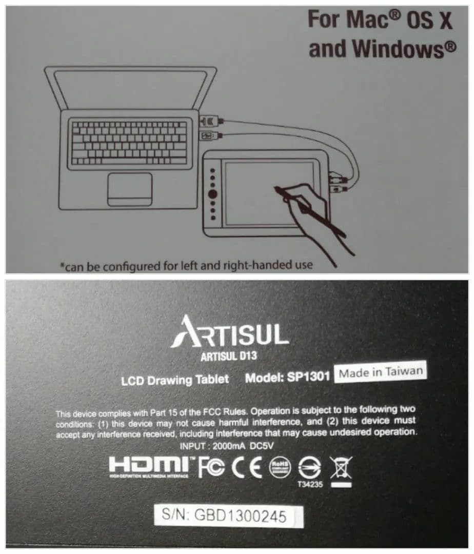 ARTISUL D13 13.3 DRAWING TABLET スタンド付き
