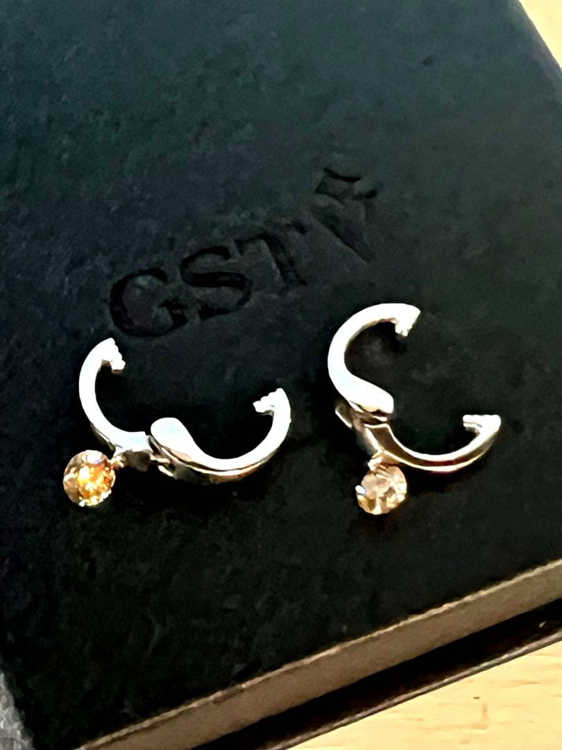 ピアリング　PT950 ブラウンダイヤモンド　約0.40ct GSTV