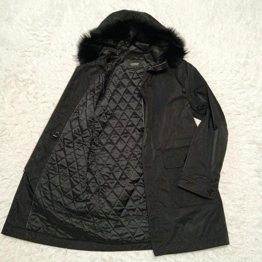 【美品】バーバリーブラックレーベル☆2way ファー　ミリタリー　モッズ　コート