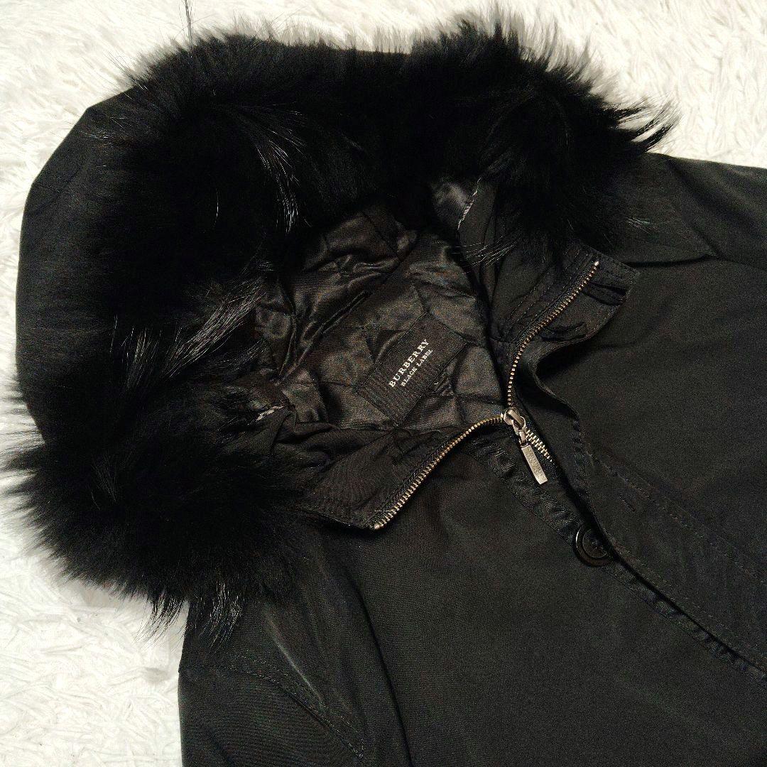 【美品】バーバリーブラックレーベル☆2way ファー　ミリタリー　モッズ　コート