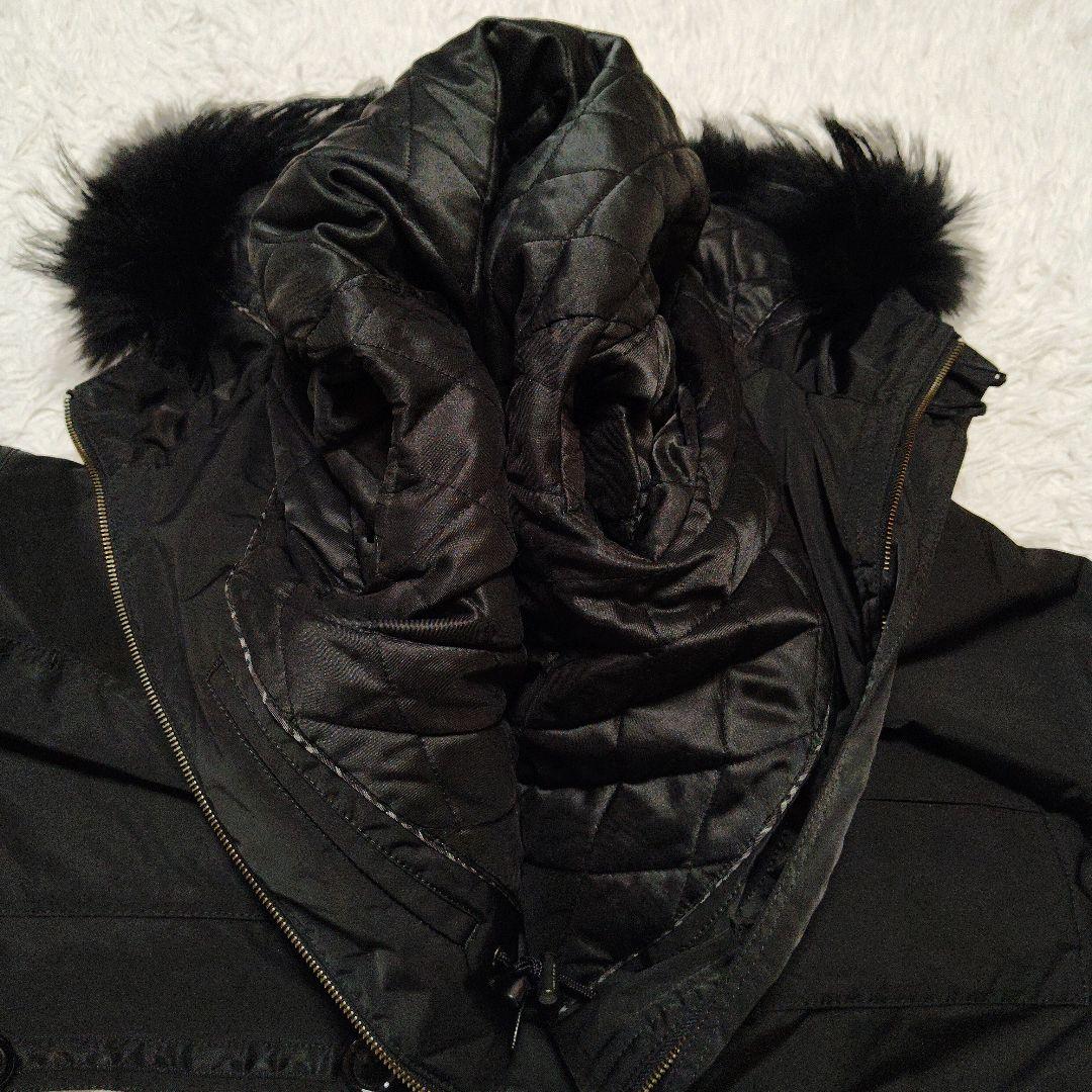 【美品】バーバリーブラックレーベル☆2way ファー　ミリタリー　モッズ　コート