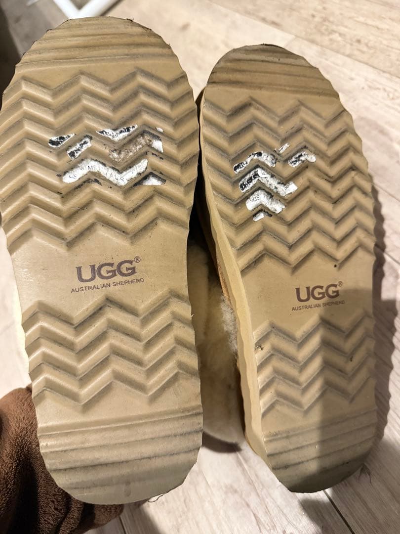UGG ブラウン ムートンブーツ プラットフォーム スリッパ