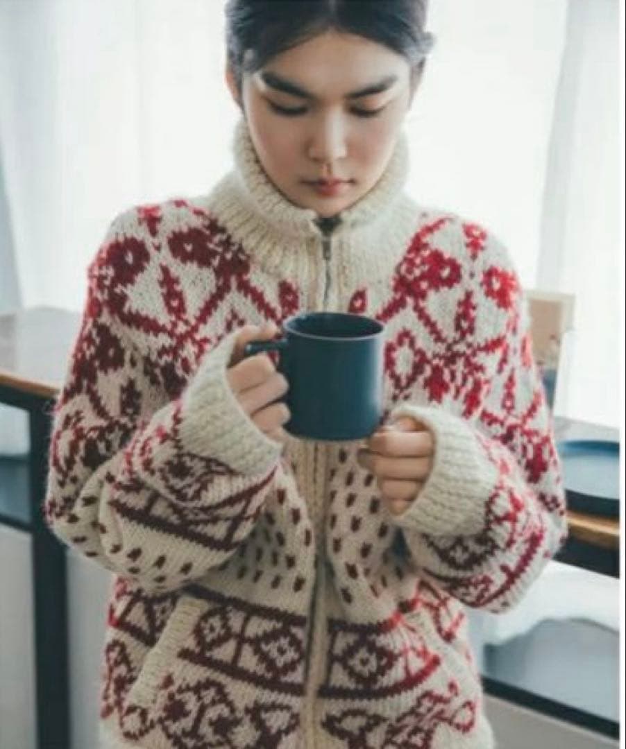 KHWOOPA×DOORS 別注 ノルディック柄ジップカーディガン　新品