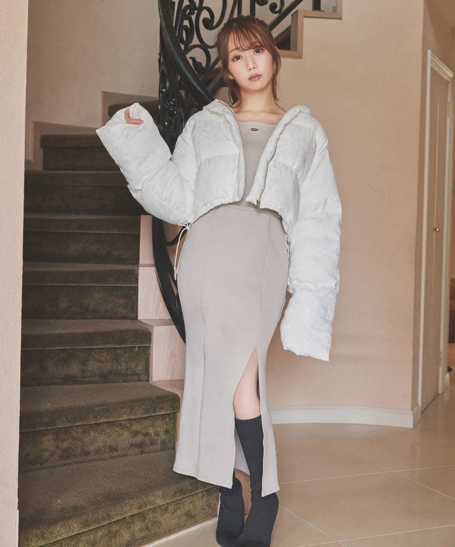 Rosé Muse ジャガード エコ ダウンジャケット