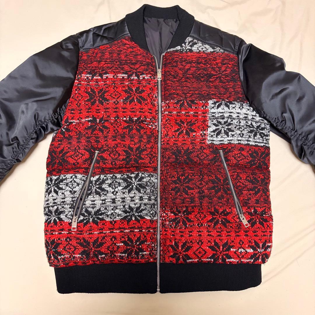 DIESEL ボンバージャケット　ダウン　ニット切り替え