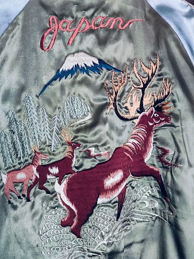 美！レア柄【東洋エンタープライズ】リバーシブルスカジャン　鹿柄！