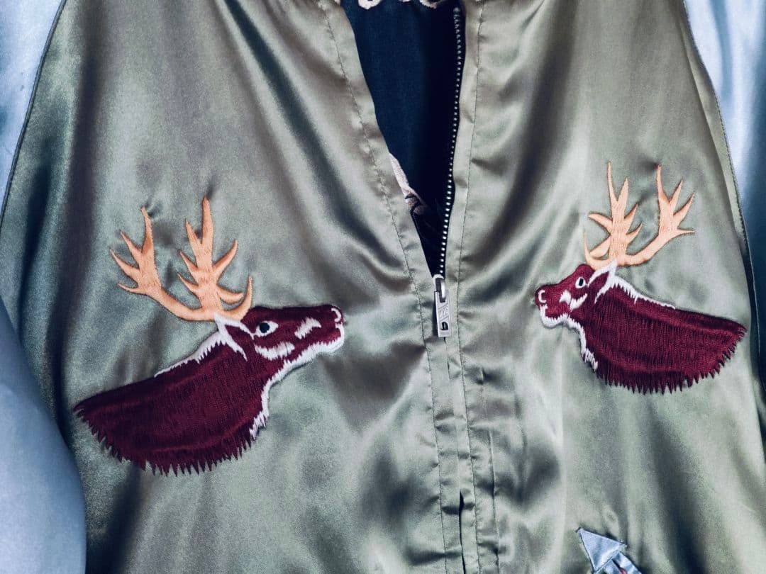 美！レア柄【東洋エンタープライズ】リバーシブルスカジャン　鹿柄！