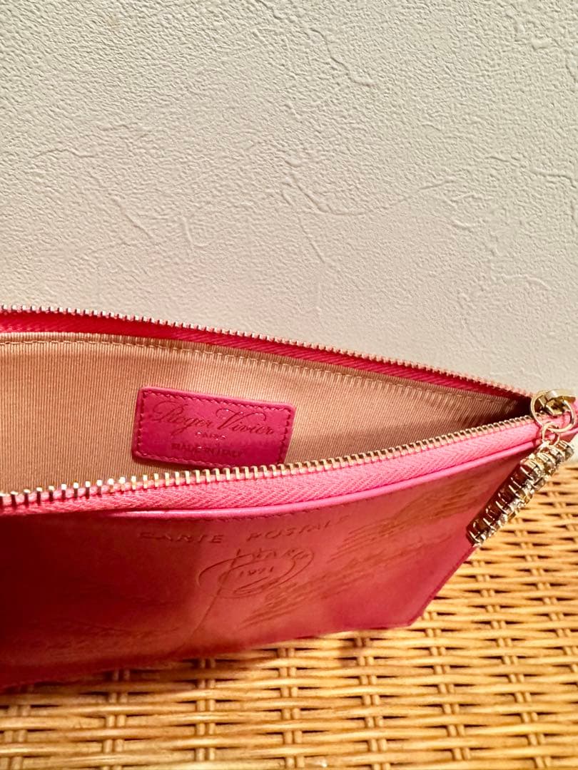 Roger Vivierポーチ マルチケース レザー ピンクビジュー クリスタル