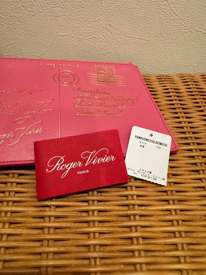 Roger Vivierポーチ マルチケース レザー ピンクビジュー クリスタル