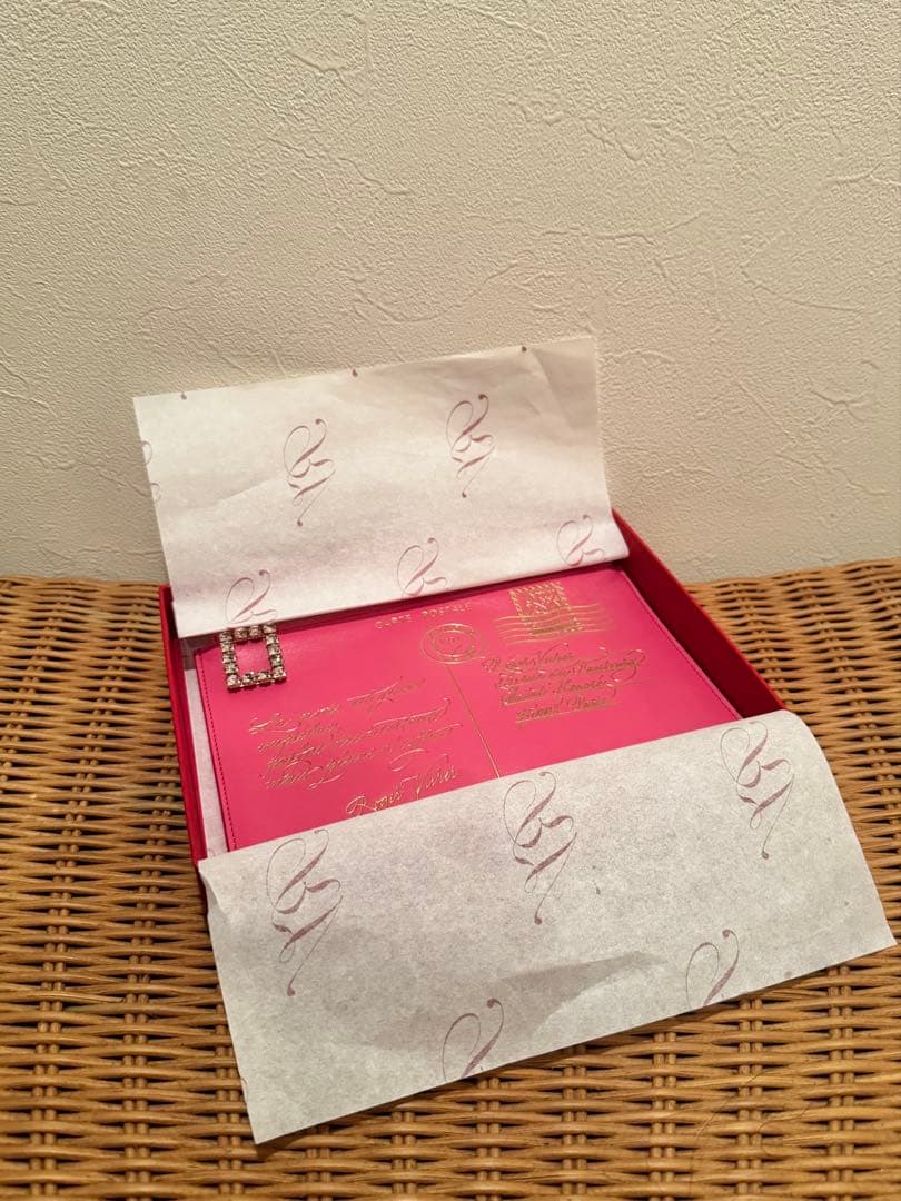 Roger Vivierポーチ マルチケース レザー ピンクビジュー クリスタル