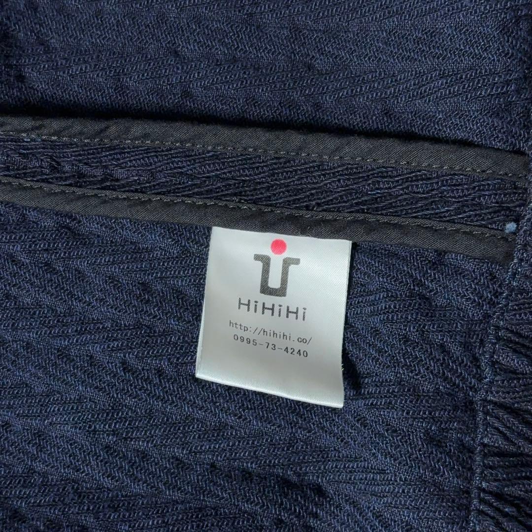 HiHiHi インディゴヘリンボーンコート 甘雨コート ジャガード織り