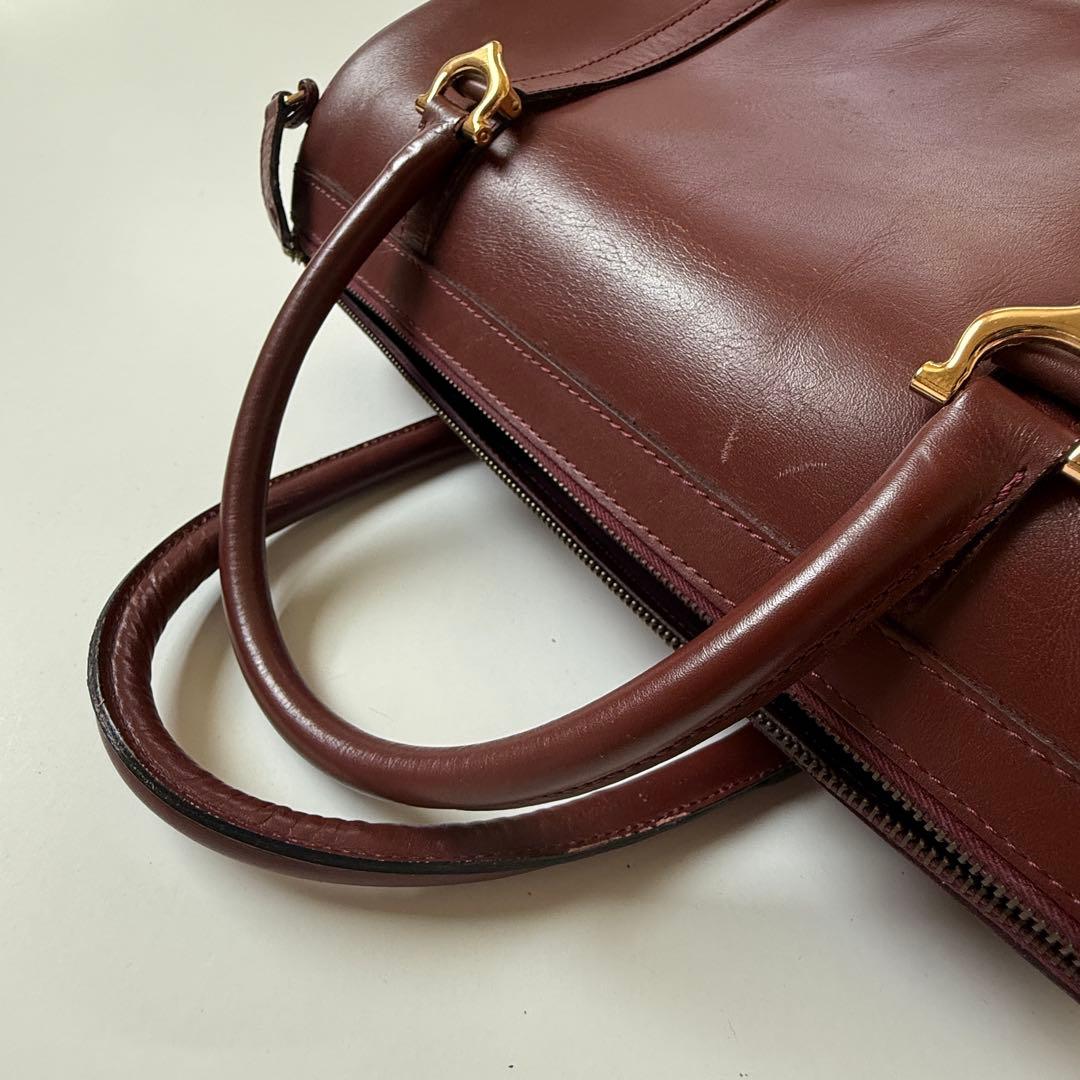 カルティエ マストライン レザー ボストンバッグ 2C Cartier