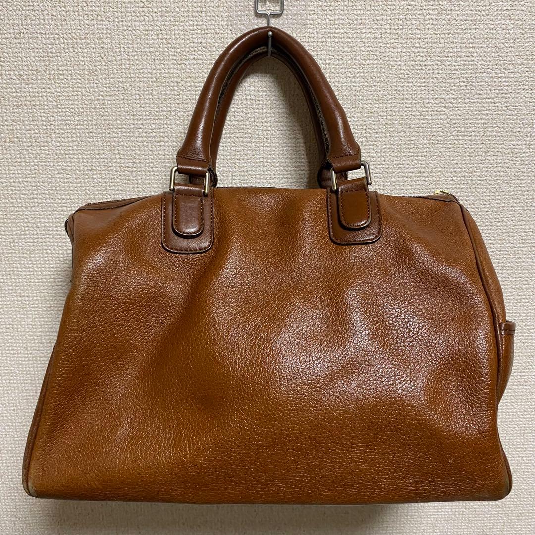 バーバリー Burberrys レザー ミニボストン ノバチェック裏地 ブラウン