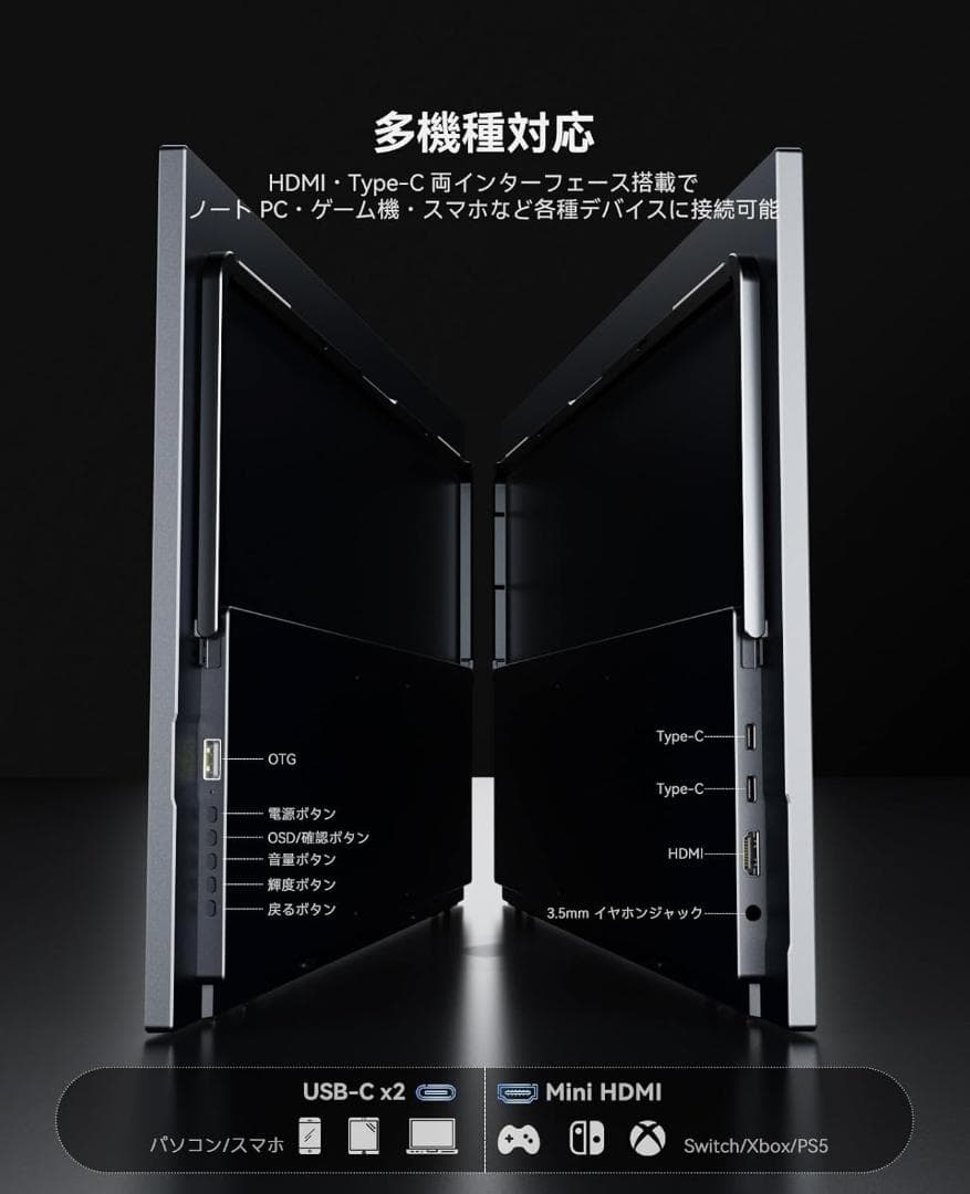 モバイルディスプレイ 21.5インチ 1920×1080 100Hz VESA