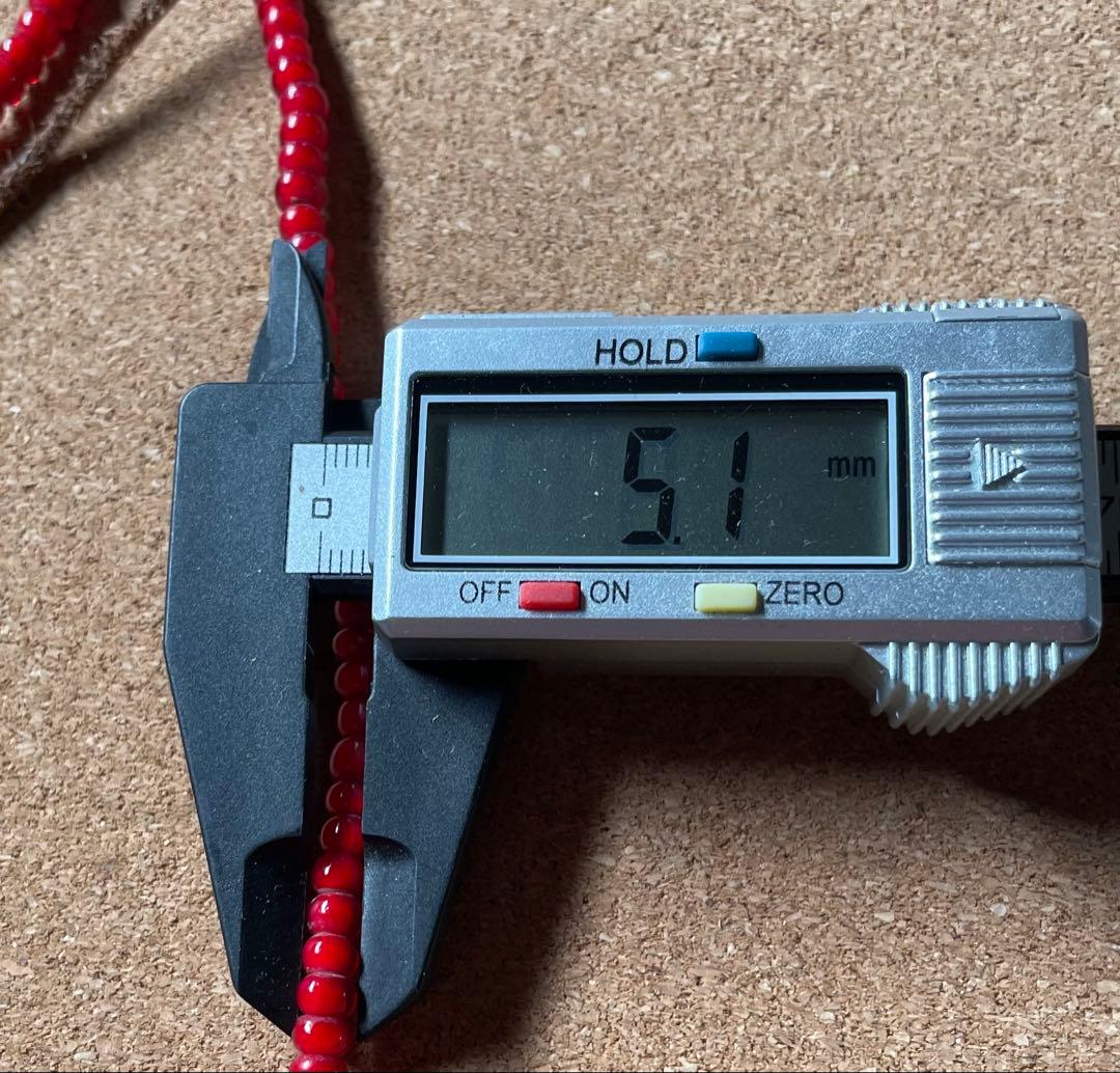 ビンテージ　濃い赤　ホワイトハーツ　ネックレス