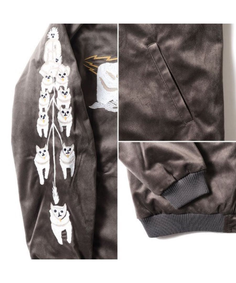 HOUSTON 別珍スカジャン ALASKA柄 スーベニアジャケット XXL