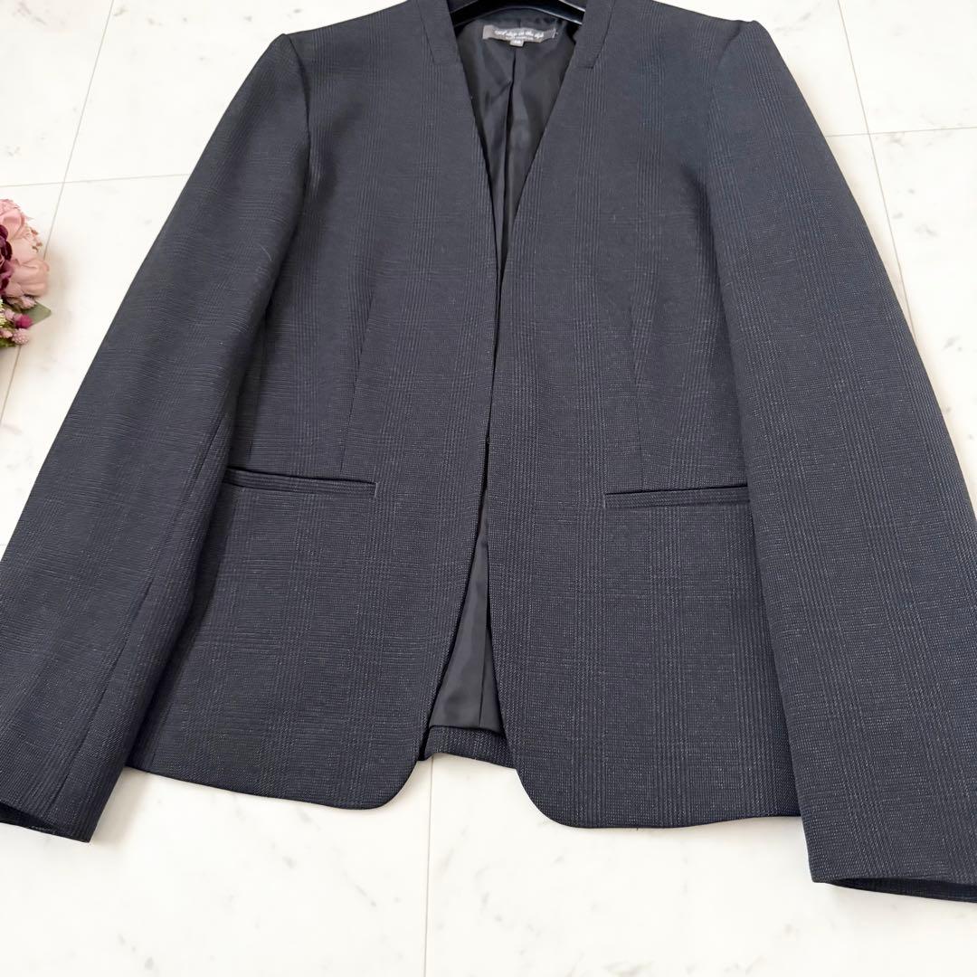 極美品❤️ユナイテッドアローズ　パンツスーツ　セットアップ　ノーカラー　M