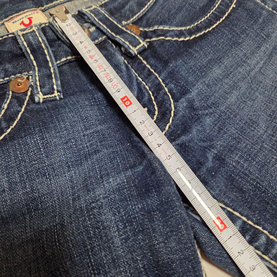 極美品TRUE RELIGIONブーツカット・フレアデニム・ダークブルーW25