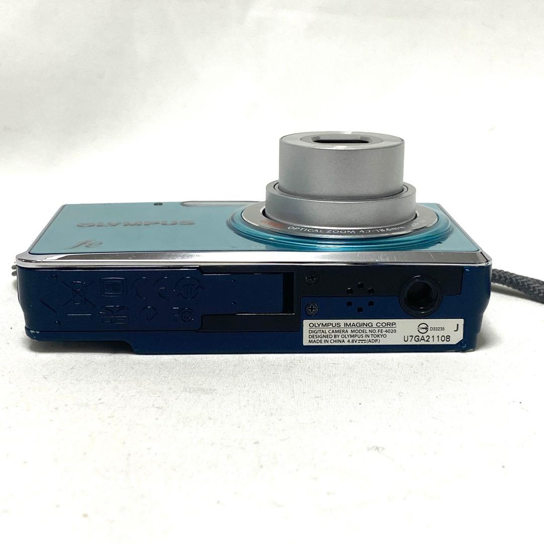 OLYMPUS FE-4020 ライトブルー コンパクトデジタルカメラ